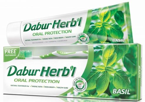 Зубная паста Базилик (зубная щетка в подарок), 150 г, Дабур; BASIL Toothpaste, 150 g, Dabur
